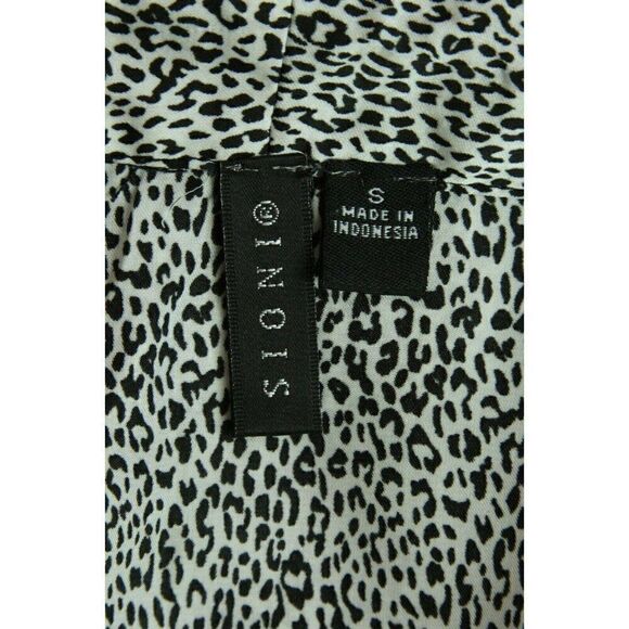 Sioni Top Leopard Print Ruffles Sleeveless Womens small - Picture 9 of 12